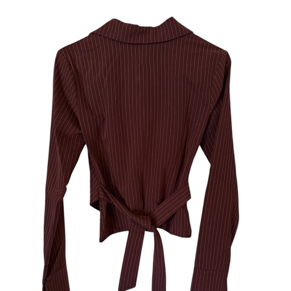 Batul the Collection Diala Top/Skirt X Small Maroon Striped 2 Piece - Picture 6 of 10